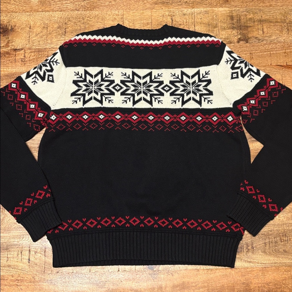 American Living  Knit Sweater Size Small Cotton Men Black Snowflake (4) - Picture 8 of 8